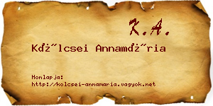 Kölcsei Annamária névjegykártya